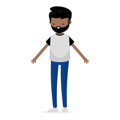 Young Latino Kid Boy Man Character in Casual Cloth Isolated Set