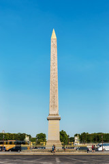  Egyptian pillar. Paris. France. August 2, 2018.