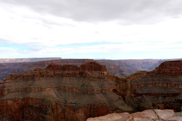 Eagle Point at the Grand Canyon, carved by the Colorado River in Arizona, United States. Grand Canyon National Park, Grand Canyon West, amazing view of the nature, breathtaking landscape.