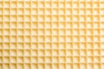 Tasty wafer as background, closeup. Crispy food