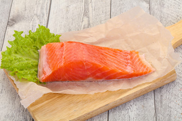Piece of raw salmon