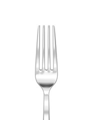 Silver fork isolated on white with clipping path. 3d render
