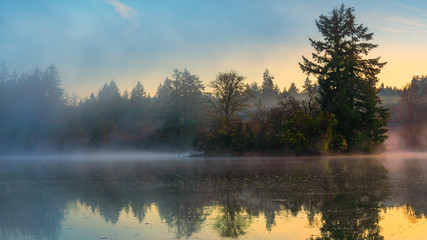Fototapeta premium Sunrise Fog On Puget Sound