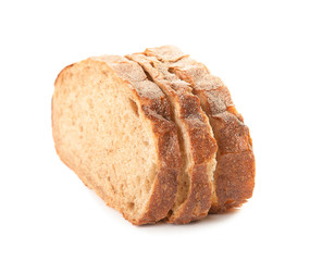 Fresh bread on white background. Baked goods