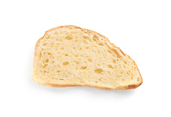 Fresh bread on white background, top view