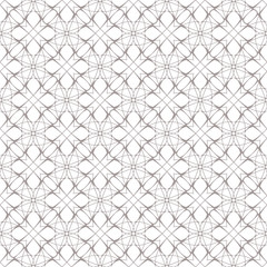 Seamless abstract floral pattern in oriental style. Geometric flower ornament on a white background. - 259618109