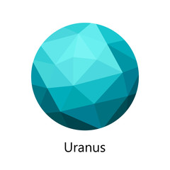Uranus. Triangle polygonal silhouette of solar system planet. Polygon design. Low poly art. © megasja