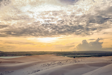 Obraz na płótnie Canvas Sunset in red dunes, Phan Thiet, Vietnam