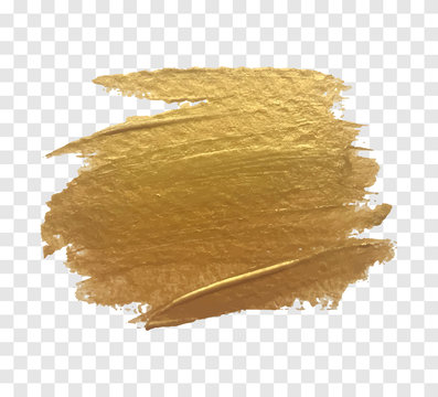 Gold paint brush vector texture. 