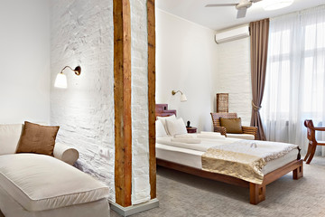Luxurious modern hotel room apartment interior