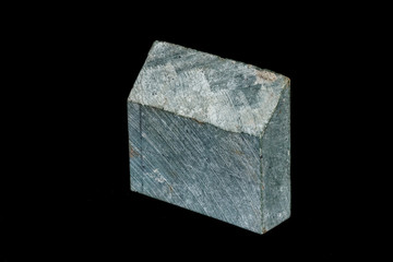 Macro stone Nephrite mineral on black background