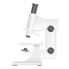 Lab microscope icon. Realistic illustration of lab microscope vector icon for web design isolated on white background
