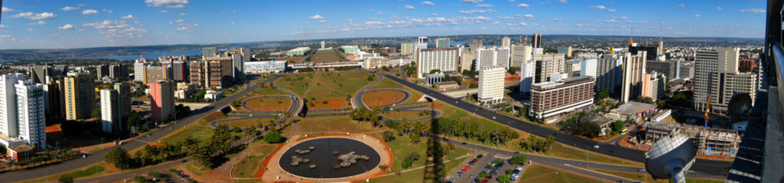 Monumental Axis photographed in the city of Brasilia, Federal District - Goiais.