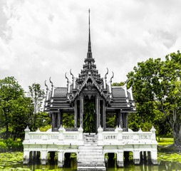 Fototapeta premium Thailand temple and pavilion beautiful architecture background 