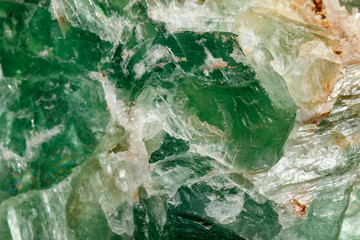 Macro stone mineral Fluorite on a black background