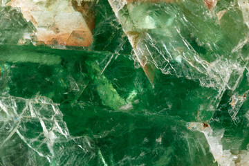 Macro stone mineral Fluorite on a black background