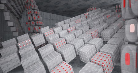 Fototapeta premium Empty dark abstract concrete smooth interior . Architectural background. 3D illustration and rendering