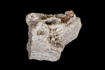 Obraz premium Macro stone Topaz mineral in rock on a black background