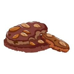 Almond cookie icon. Cartoon of almond cookie vector icon for web design isolated on white background