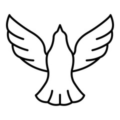 Dove icon. Outline dove vector icon for web design isolated on white background