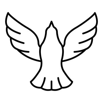 recommend clip art: Dove icon. Outline dove vector icon for web design isolated on white background