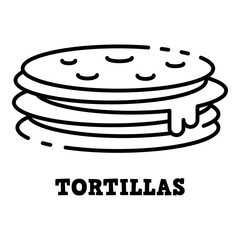 Tortillas icon. Outline tortillas vector icon for web design isolated on white background