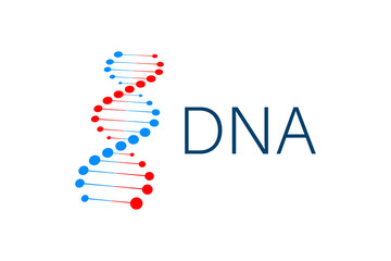 DNA strand symbol. DNA genetics. Vector illustration.