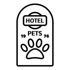 Hotel pets logo. Outline hotel pets vector logo for web design isolated on white background