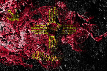 Albuquerque, New Mexico smoky mystical flag on the old dirty wall background