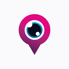 eye point logo design for vision concept