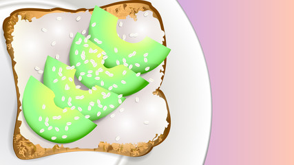 Avocado sandwich on a plate.