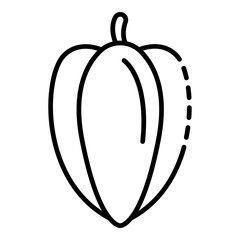 Whole carambola icon. Outline whole carambola vector icon for web design isolated on white background