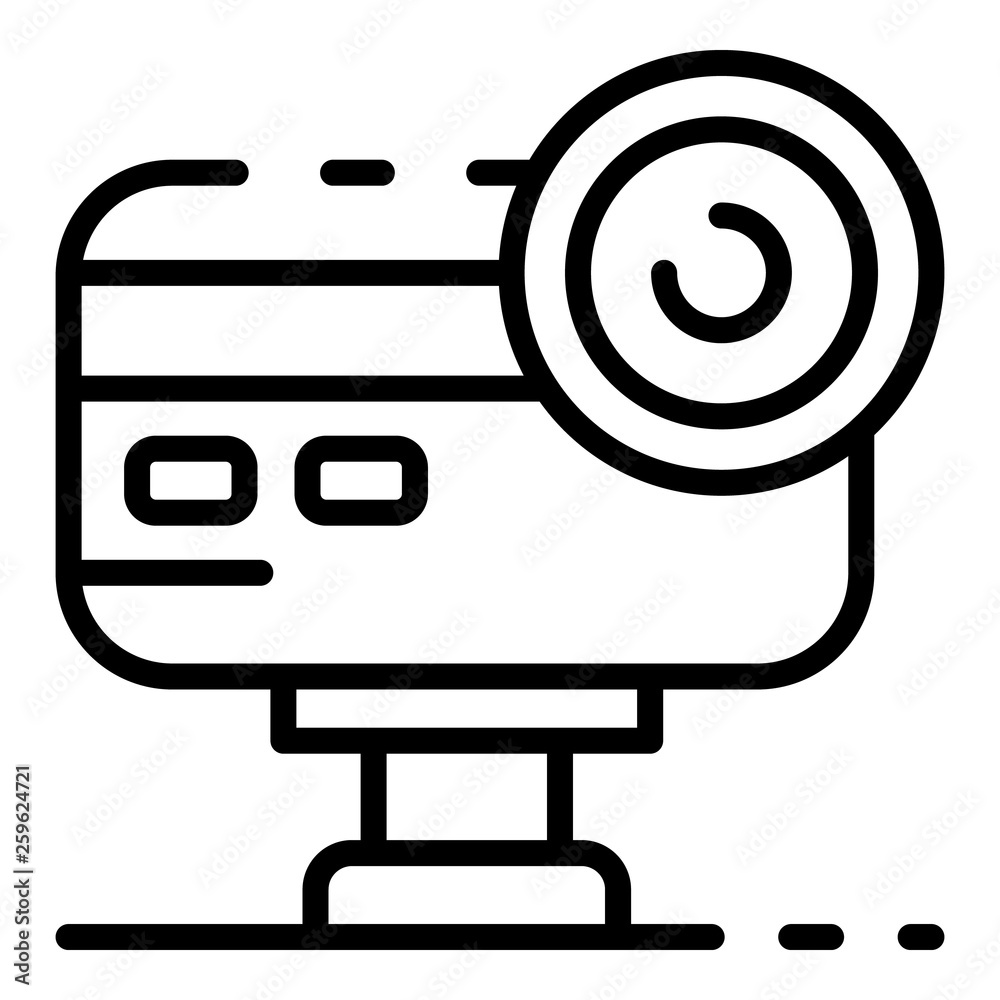 Poster action camera icon. outline action camera vector icon for web design isolated on white background