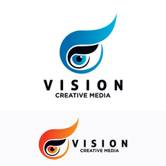 Eye Logo design vector template. Colorful media icon. Vision concept idea.
