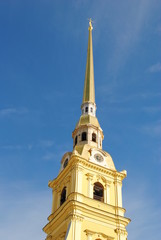 Spire of Peter and Paul Cathedral in St. Petersburg