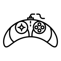 Video game controller icon. Outline video game controller vector icon for web design isolated on white background