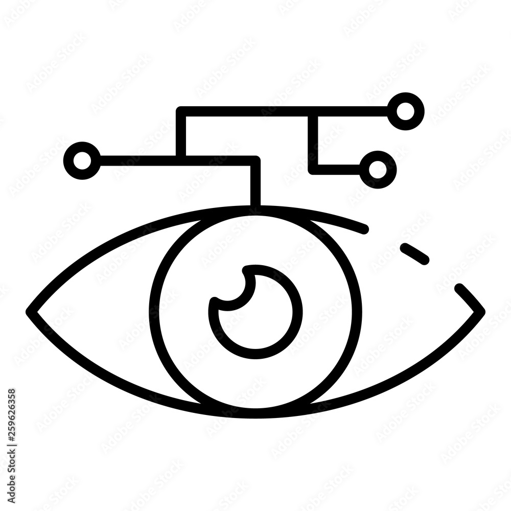 Poster artificial learning eye icon. outline artificial learning eye vector icon for web design isolated on