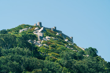 Medieval Castle Of The Moors (Castelo dos Mouros) built in 8th and 9th century by the berbers in Sintra, Portugal