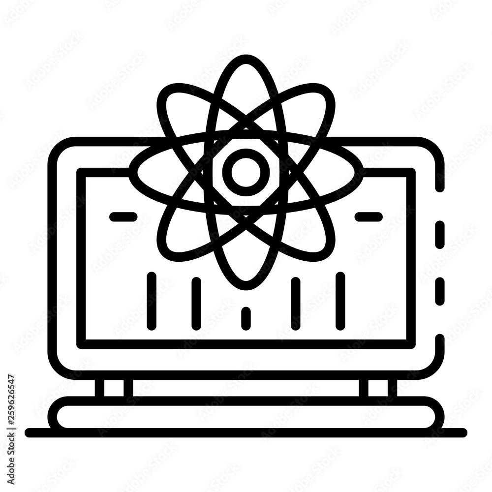 Poster Computer learning icon. Outline computer learning vector icon for web design isolated on white background