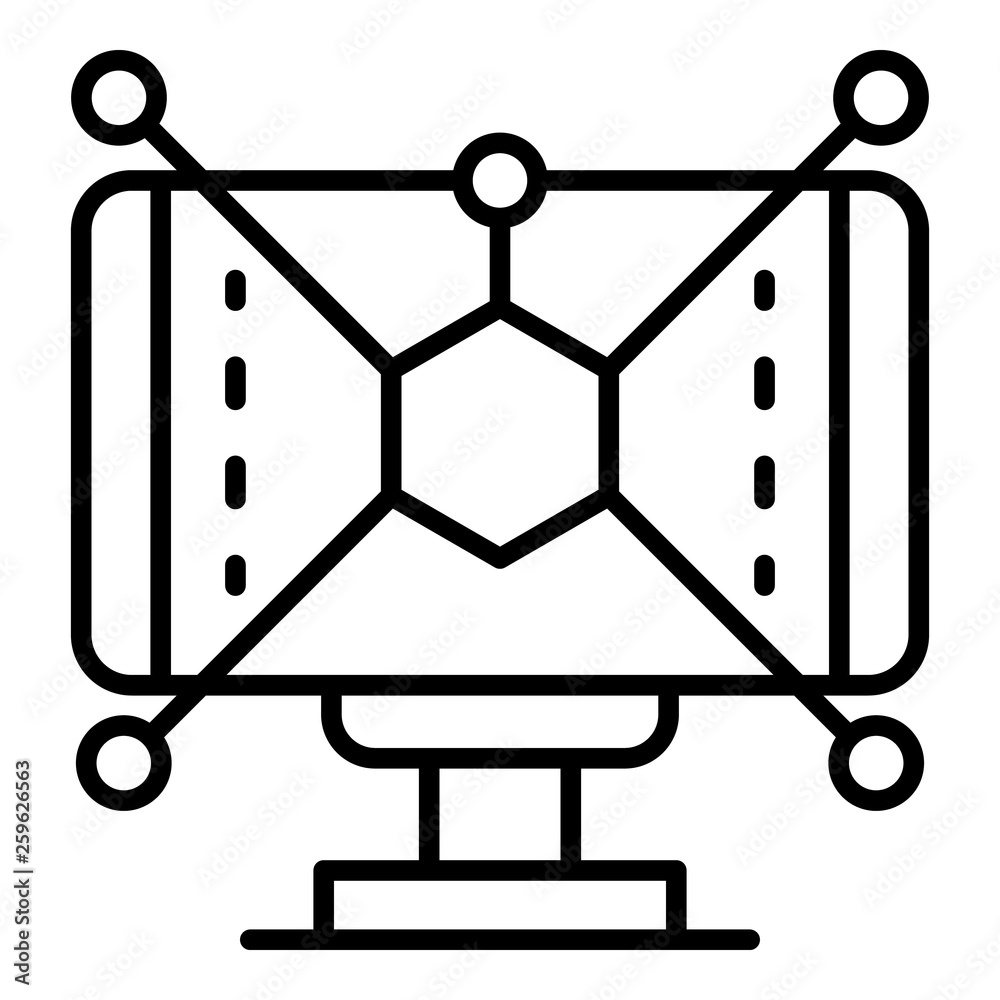 Poster interactive web learning icon. outline interactive web learning vector icon for web design isolated 