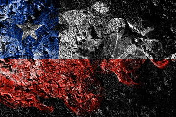 Chile smoky mystical flag on the old dirty wall background