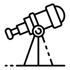 Telescope icon. Outline telescope vector icon for web design isolated on white background