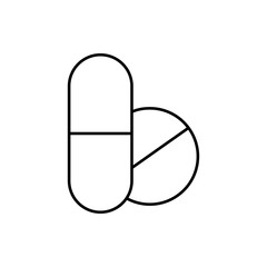 vector outline icon of drugs