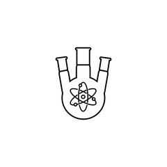 Chemical three-necked flask with atomic structure