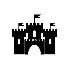 medieval castle on white background