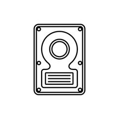 vector outline icon of hard disk