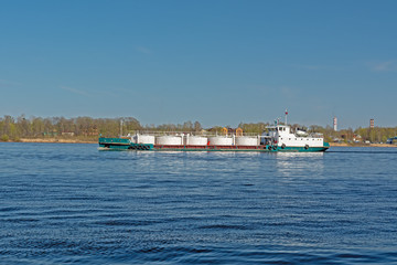 Dry cargo ship on the Volga river