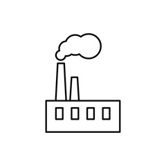 vector outline icon of factory