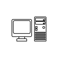 vector outline icon of computer