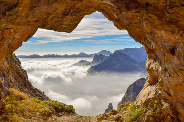 landscape, mountain, rock, nature, mountains, sky, blue, travel, clouds, summer, stone, cliff, peak, rocks, canyon, forest, view, valley, park, hill, scenic, tourism, alps, national, beautiful, window